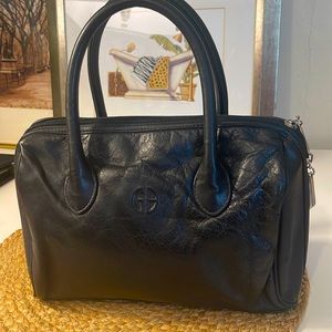 Vintage Gianni Bernini black leather small bag